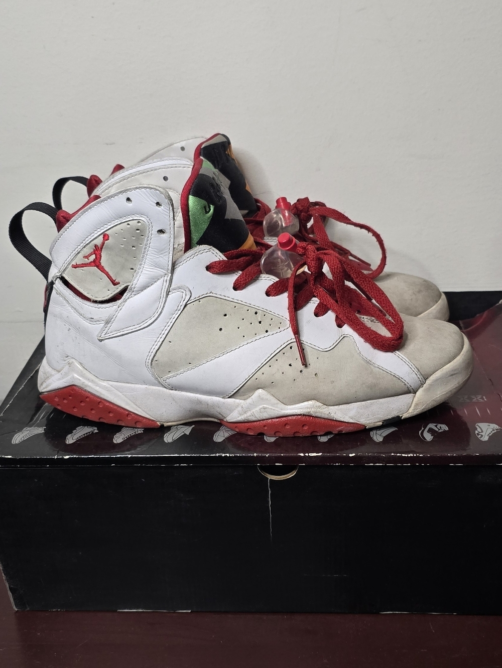 Nike Jordan 7s " Hares "Retro White and Red Basketball Shoes